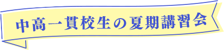 個別指導塾の夏期講習会（中高一貫生）