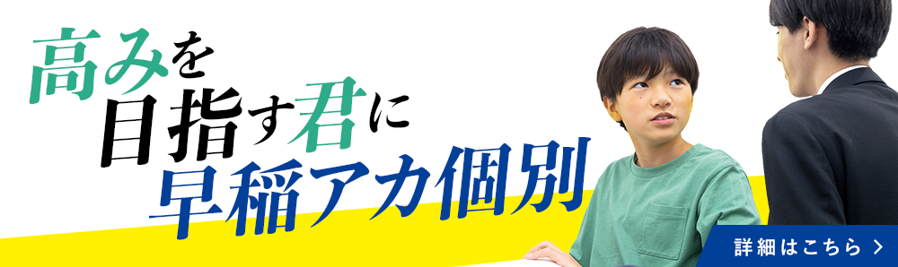 高みを目指すあなたに 早稲アカ個別 新入塾生受付中