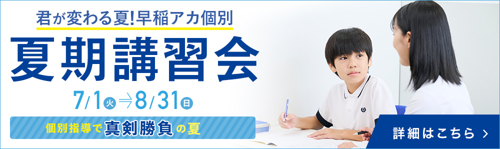 君が変わる夏！早稲アカ個別 夏期講習会